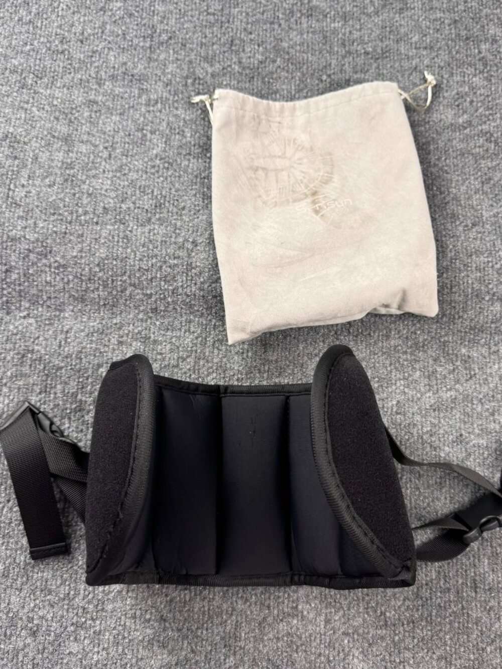 Sarisun Headrest Pillow SSNH001 Airplane Car Neck Support Strap With Pouch STAIN